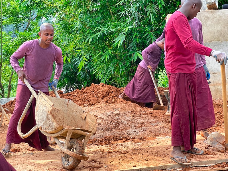 monaci lavorare monastero kandy