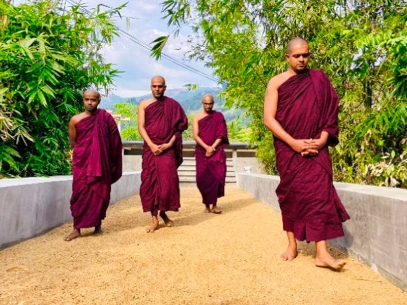 monaci meditanti monastero